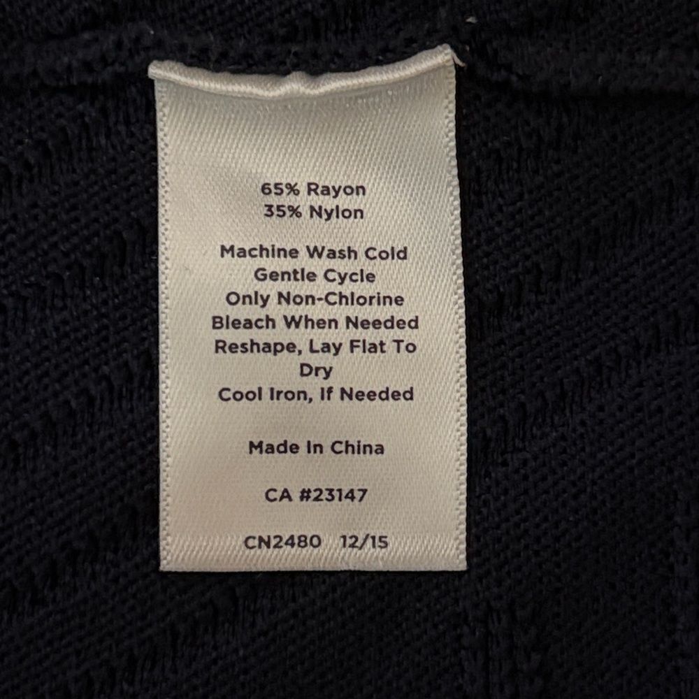 NWT Talbots Fit & Flare Dress Navy Blue Structured Rayon Blend Fabric L (8-10) - Picture 11 of 12